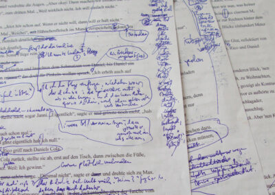 Manuskriptseiten in Arbeit, noch nicht kurz & knackig